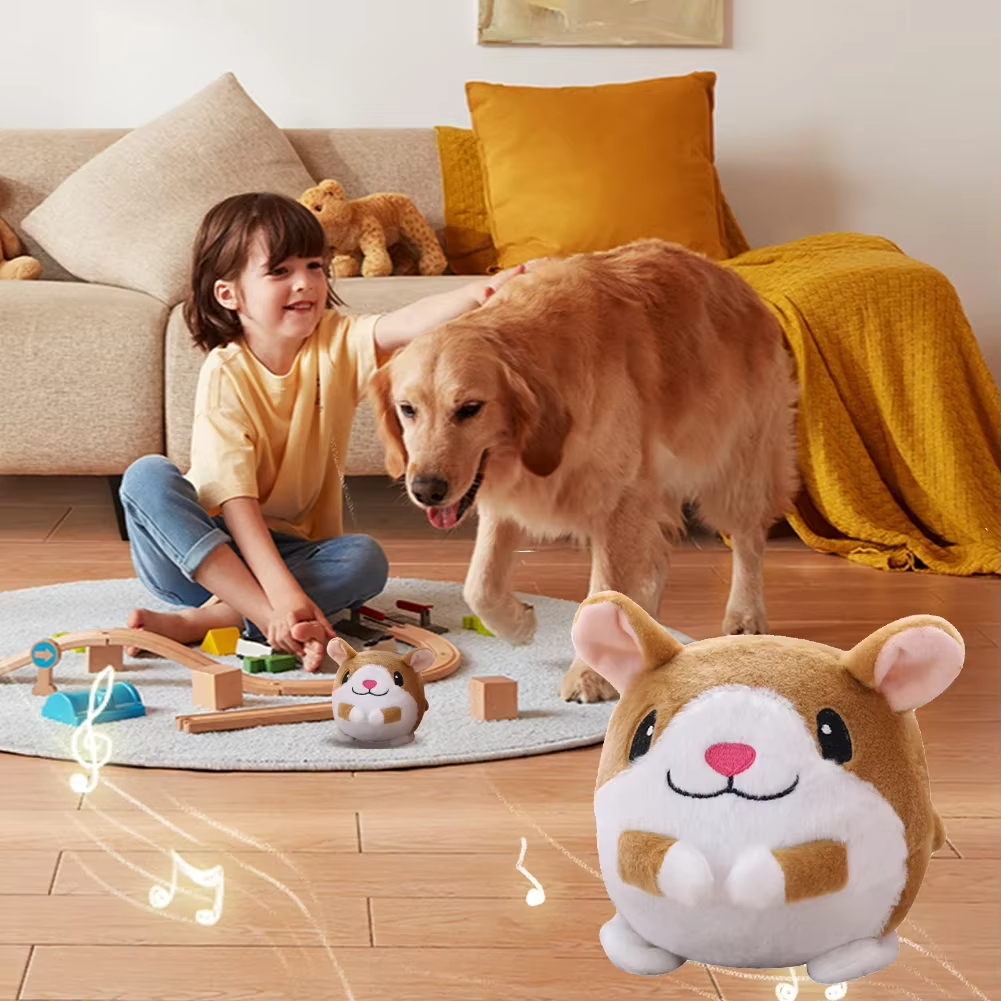 Interactive Plush SelfMoving Bouncing Dog Toy  Squeaky BiteResistant For Small  Medium Dogs 1