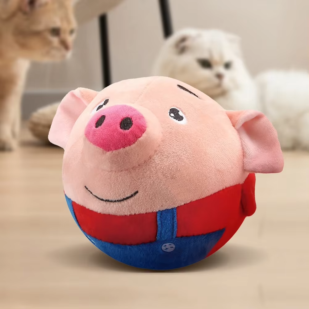 Interactive Plush Self-Moving Bouncing Dog Toy – Squeaky, Bite-Resistant for Small & Medium Dogs