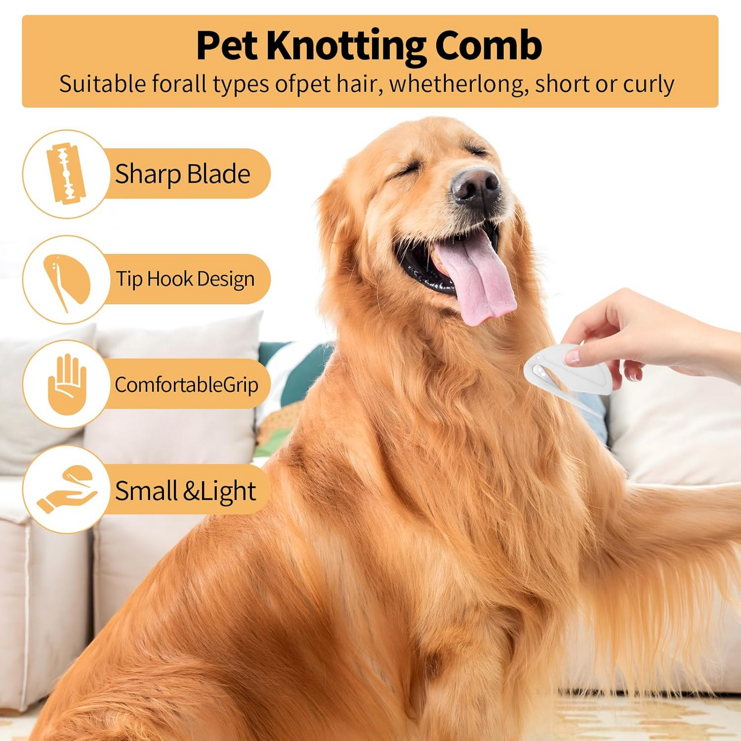 Premium Pet Grooming Comb For Cats  Dogs  Knot Remover  Shedding Brush 3
