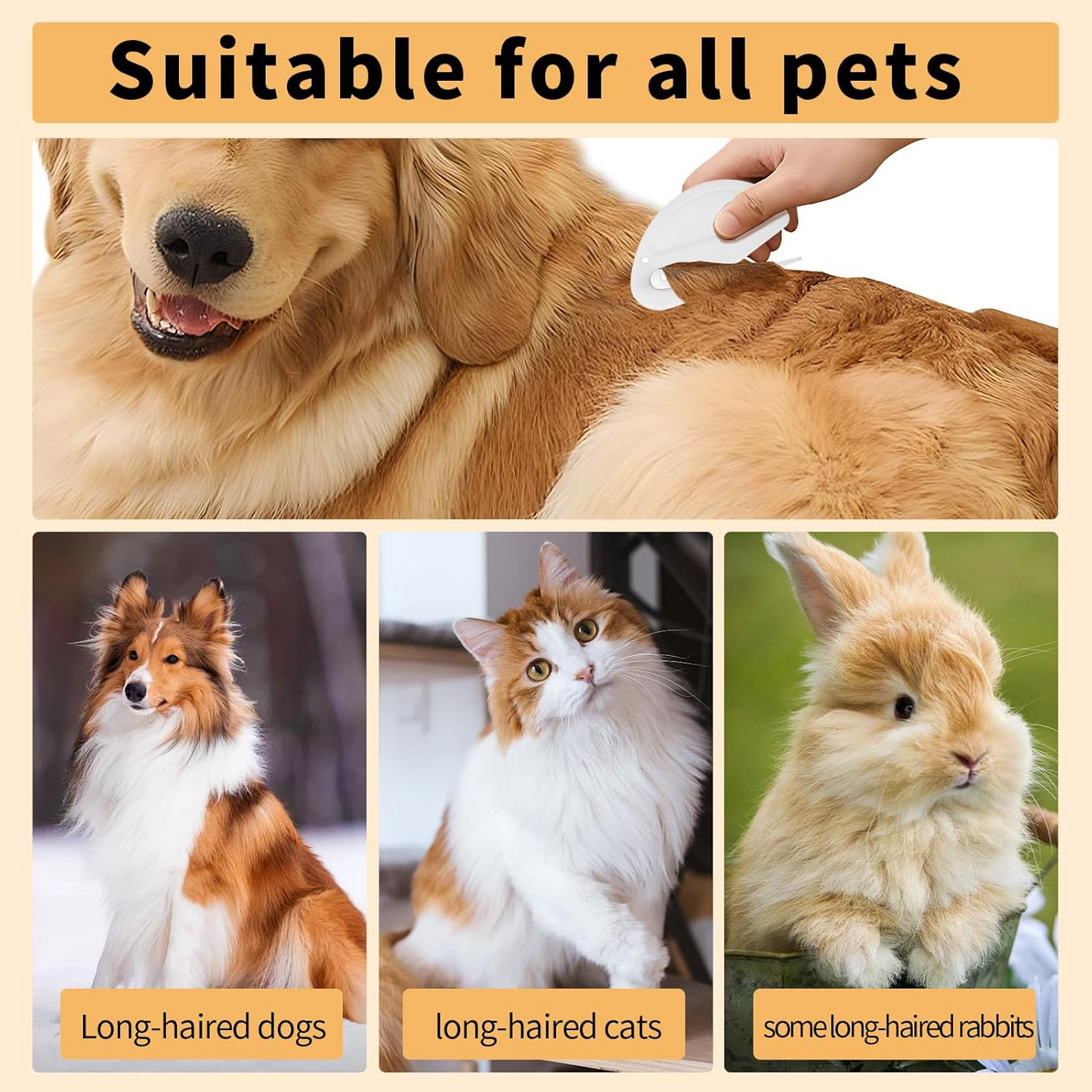 Premium Pet Grooming Comb For Cats  Dogs  Knot Remover  Shedding Brush 4