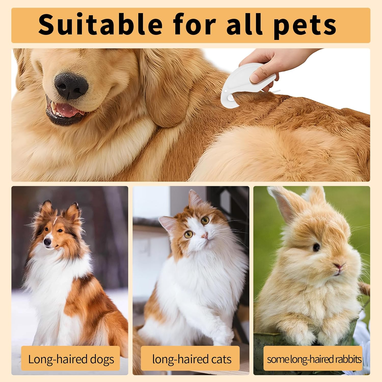 Premium Pet Grooming Comb For Cats  Dogs  Knot Remover  Shedding Brush 4