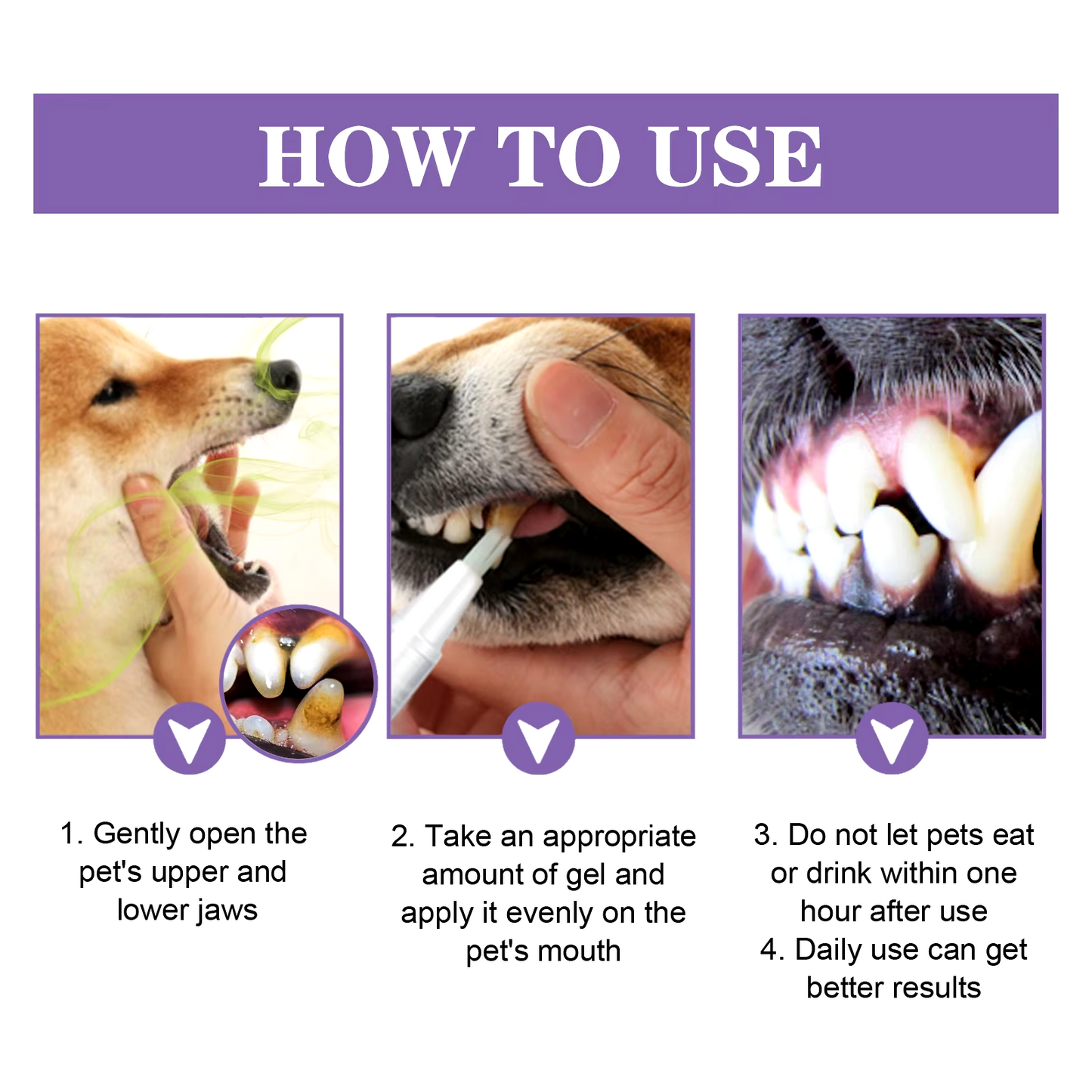 Dog Dental Cleaning Gel  Tartar  Plaque Remover  Fresh Breath  Tooth Whitening Pen 5