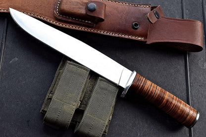 Full Tang Custom Handmade Pure Steel Crocodile Knife with Leather Sheath,gift for him/her,xmas gifts