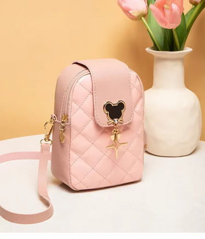 Chic Mickey Mouse PU Leather Crossbody Shoulder Bag For Women 5