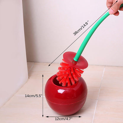 CherryShaped Toilet Brush  Holder Set  Stylish Bathroom Accessory 4
