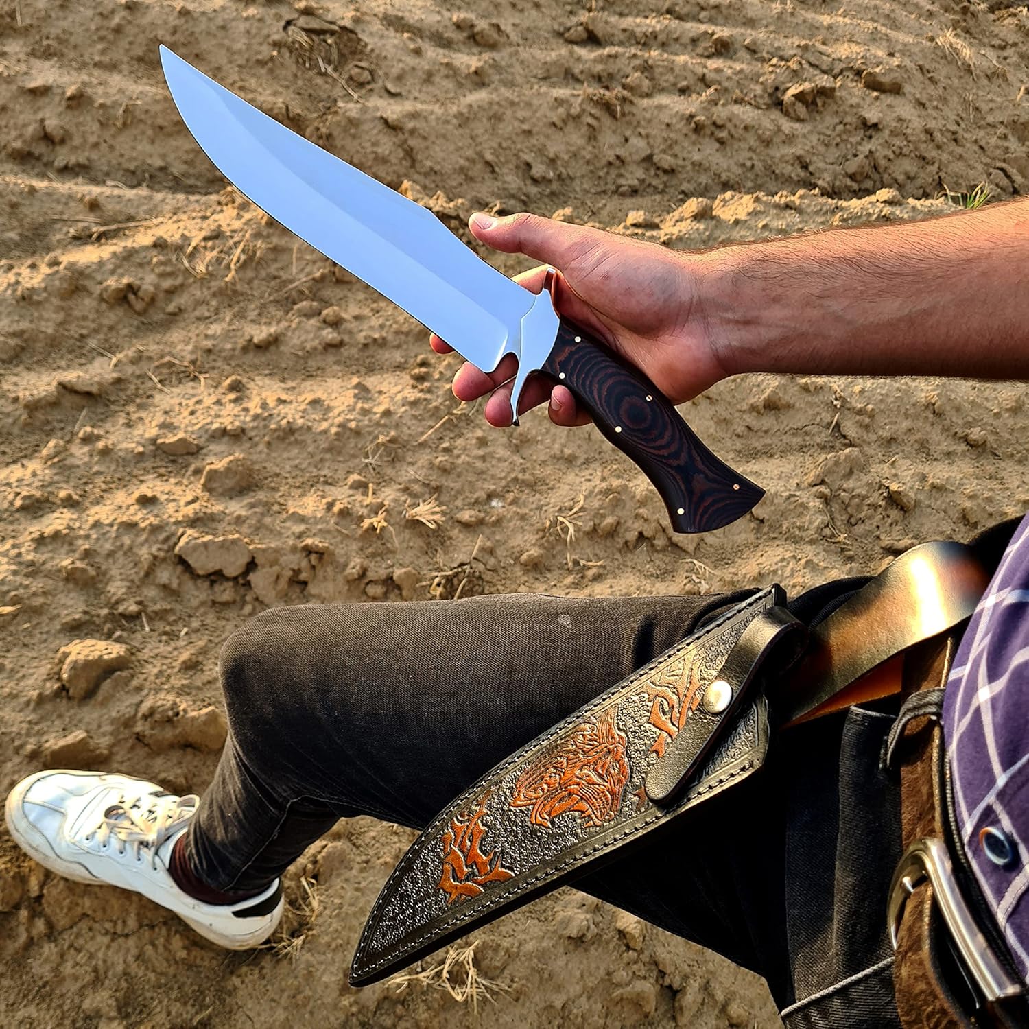 Custom Handmade 14 Bowie Knife Survival With Sheath For Cutting Trees For Yard Work Hunting Knife F 2