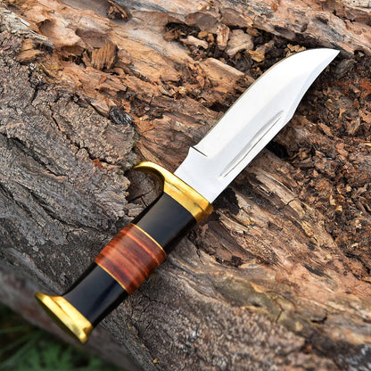 Custom Handmade D2 10 Inches Crocodile Dundee Knife Bowie Knife with Sheath Fixed Blade Hunting Survival Knives