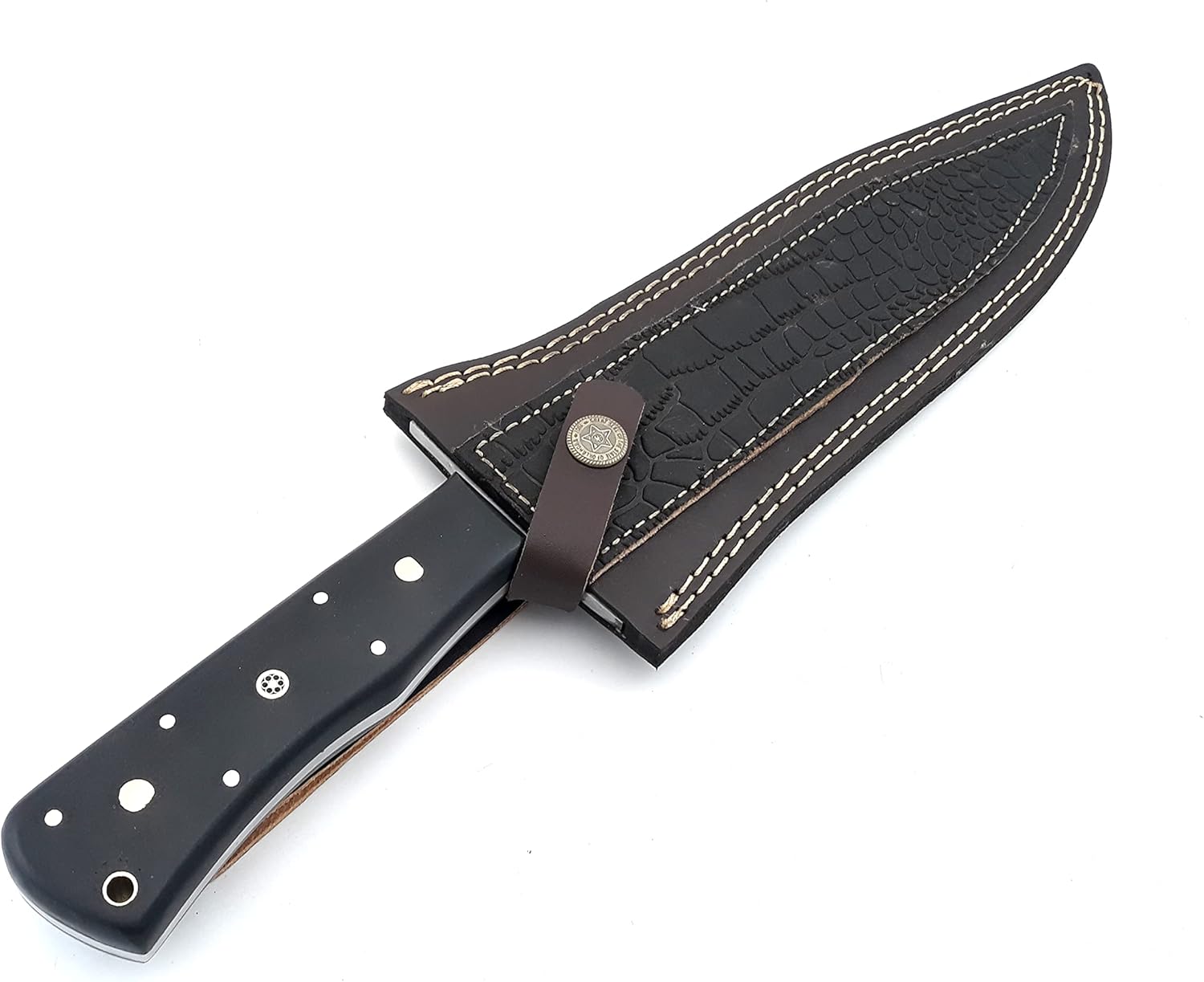 Custom Handmade D2 Bowie Knife With Leather Sheath Fixed Blade Hunting Survival Knives Micarta Hand 2