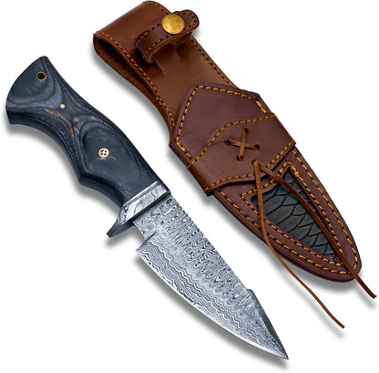 Custom Handmade Damascus Fixed Blade knife with Sheath Fixed Blade Hunting Survival Knives Outdoor Knives for Men