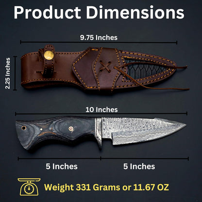 Custom Handmade Damascus Fixed Blade Knife With Sheath Fixed Blade Hunting Survival Knives Outdoor  1