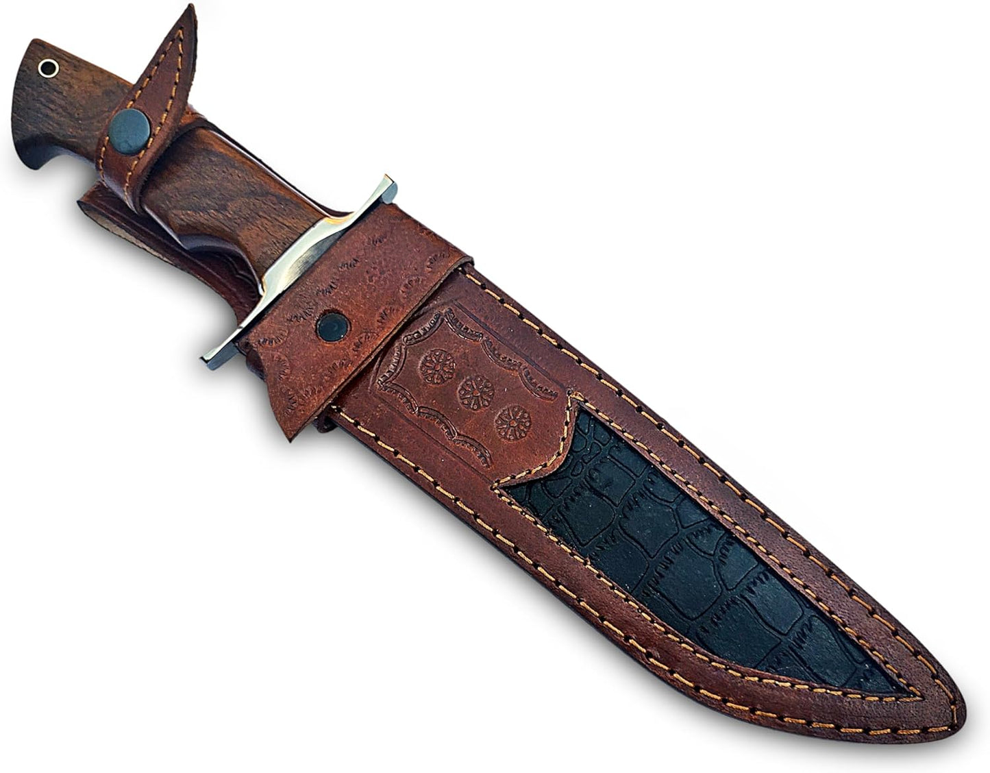 Custom Handmade 135 Inches Bowie Knife Fixed Blade With Leather Sheath For Outdoor Survival EDC Cam 4