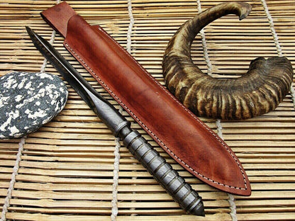 Custom Forged Damascus Steel Tri Edge Kris Dagger Knife 2