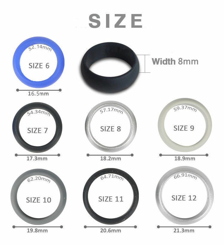 Rubber Silicone Wedding Ring Band Sport Outdoor Flexible Men Women Gifts