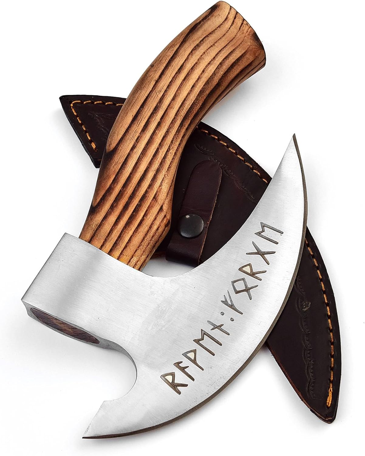 Handmade 95 Inches Viking Pizza Cutter With Rosewood Handle  Super Sharp Carbon Steel Axe Blade Piz 3