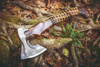 Custom Gift Hand Forged Carbon Steel VIKING AXE With Ash Wood Shaft Wedding Gift Axe Axes Best Birt 1