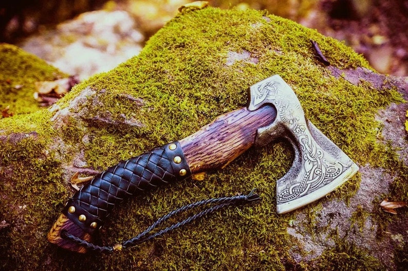 Custom Gift Hand Forged Carbon Steel VIKING AXE With Ash Wood Shaft Wedding Gift Axe Axes Best Birt 2