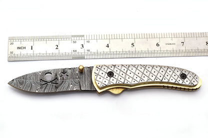 ALFARI Damascus Engraved Pocket Knife Set For Men Folding Knife With Ideal For Camping And Hiking W 2