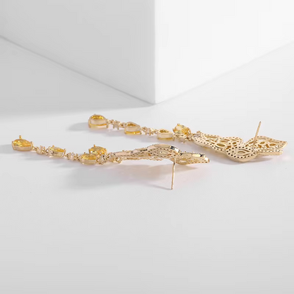 Elegant Double Wings Butterfly Earrings for Women