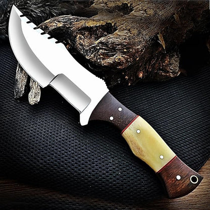 Handmade Tracker Knife For Outdoor Knife Survival Knife Camping Knife  Knife With Sheath Bone And W 5