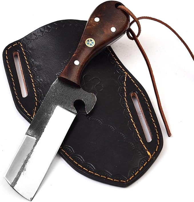 Handmade Carbon Steel Bull Cutter Knife With Sheath Precision Craftsmanship For Versatile Cutting I 1