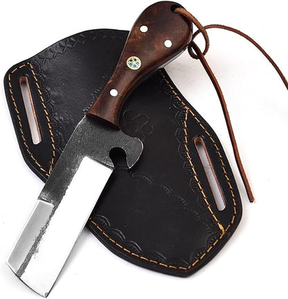 Handmade Carbon Steel Bull Cutter Knife With Sheath Precision Craftsmanship For Versatile Cutting I 1
