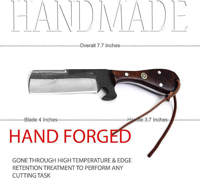 Handmade Carbon Steel Bull Cutter Knife With Sheath Precision Craftsmanship For Versatile Cutting I 4