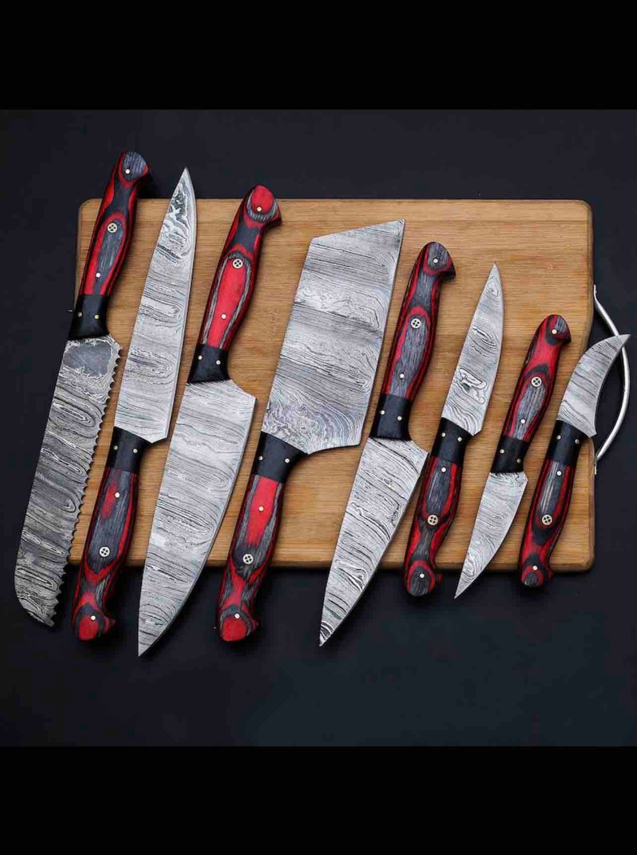 Handmade Damascus Steel Chef Set Of 8Pc near me