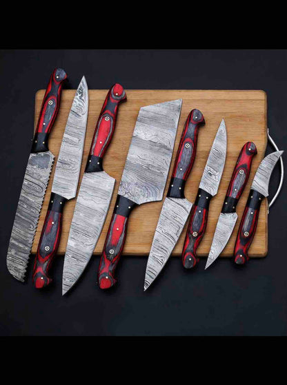 Handmade Damascus Steel Chef Set Of 8Pc near me