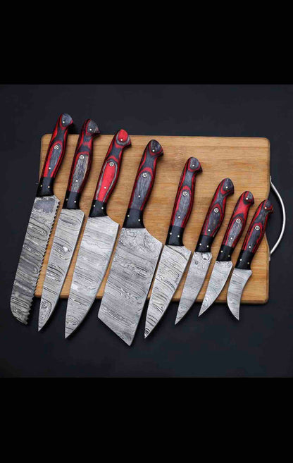 Handmade Damascus Steel Chef Set Of 8Pc near me