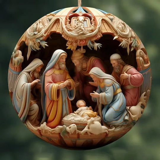 Christmas Jesus Nativity Ceramic Ornaments  Christian Christmas Decorations Christmas Gift 3