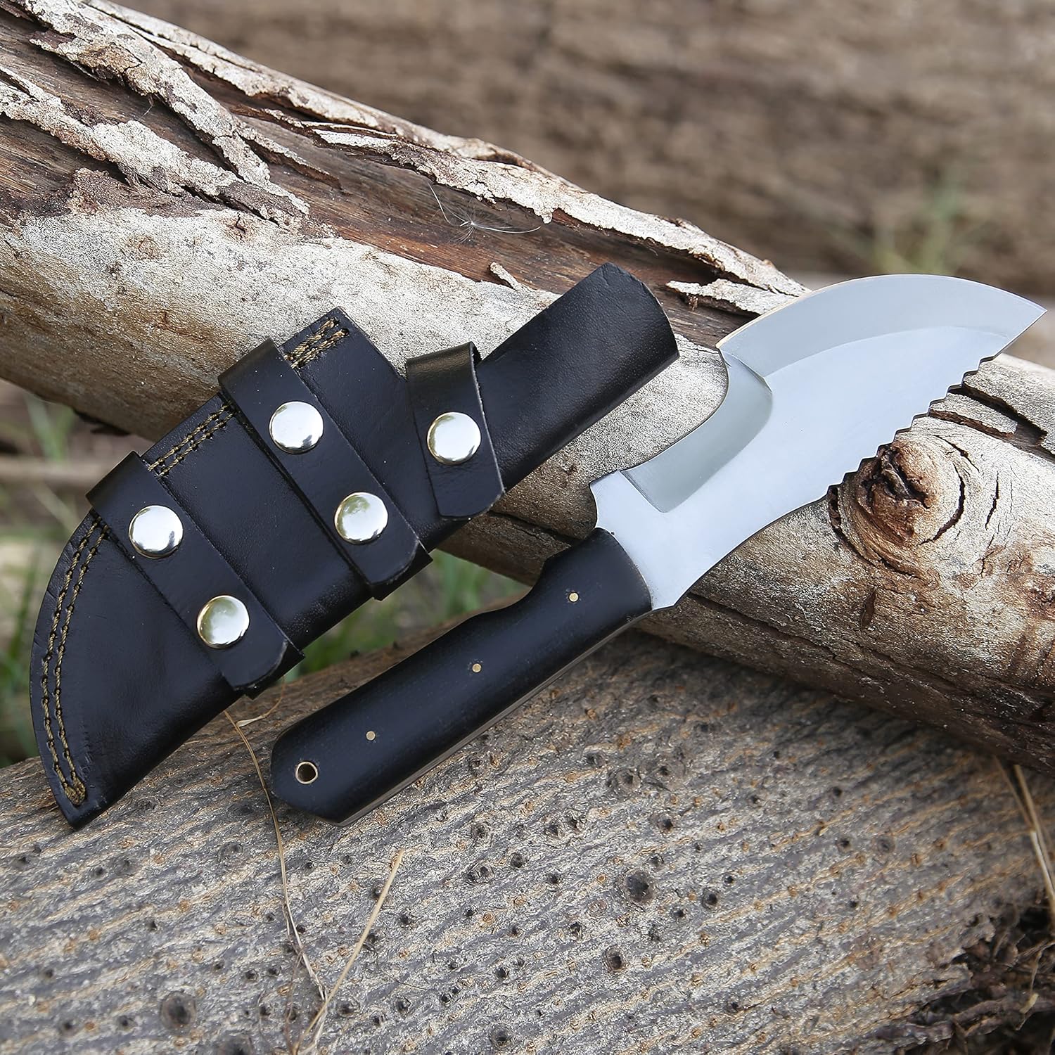 Handmade Tracker Knife with Sheath Outdoor Knife Survival Camping Knife D2 Steel Tracker Knife Fixed Blade Hunting Knife