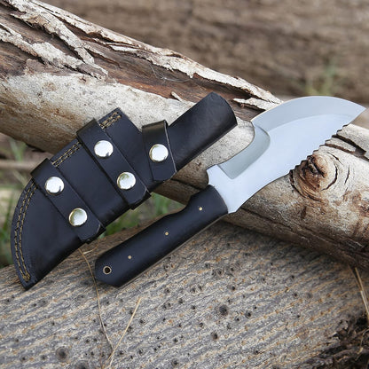 Handmade Tracker Knife with Sheath Outdoor Knife Survival Camping Knife D2 Steel Tracker Knife Fixed Blade Hunting Knife