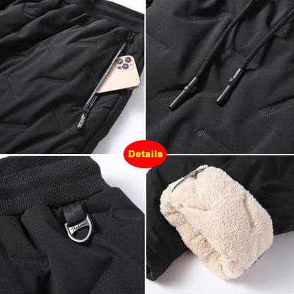 Men Warm Thicken Sweat Pants  Men Water Proof Pants  Casual Winter Pants  Men Fleece Pant  Winter W 4