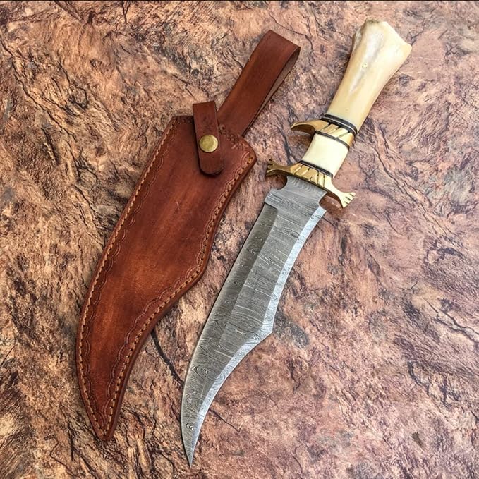 HABSON RG44 Handmade Damascus Steel Hunting Bowie Knife  Best For Camping Survival And Outdoors Bes 1