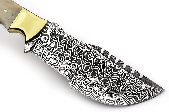 HABSON KNIVES TR177 Custom Handmade Damascus Steel 10 Inches Tracker Knife Bone 1