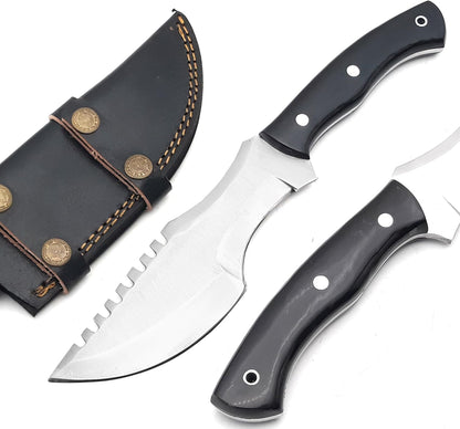 Handmade D2 Tracker Knife with Sheath Outdoor Knife Survival Camping Knife D2 Fixed Blade Hunting Knife Camping EDC