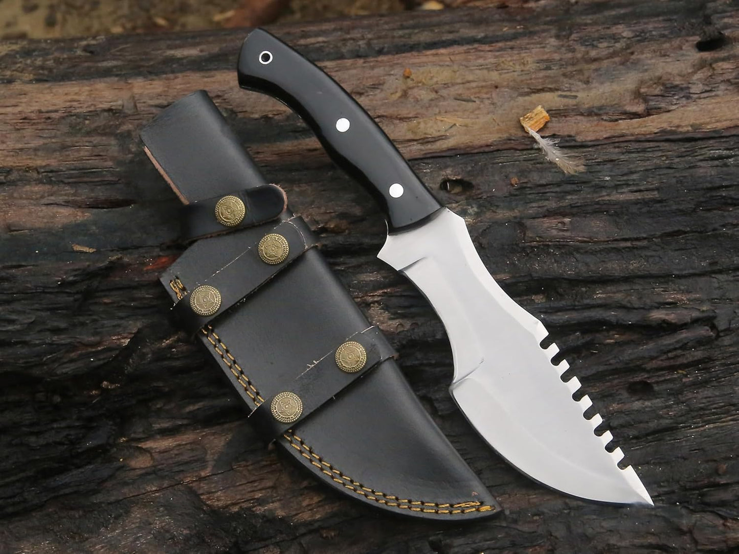 Handmade D2 Tracker Knife With Sheath Outdoor Knife Survival Camping Knife D2 Fixed Blade Hunting K 1