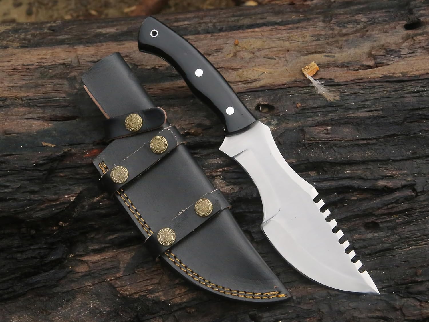 Handmade D2 Tracker Knife With Sheath Outdoor Knife Survival Camping Knife D2 Fixed Blade Hunting K 1