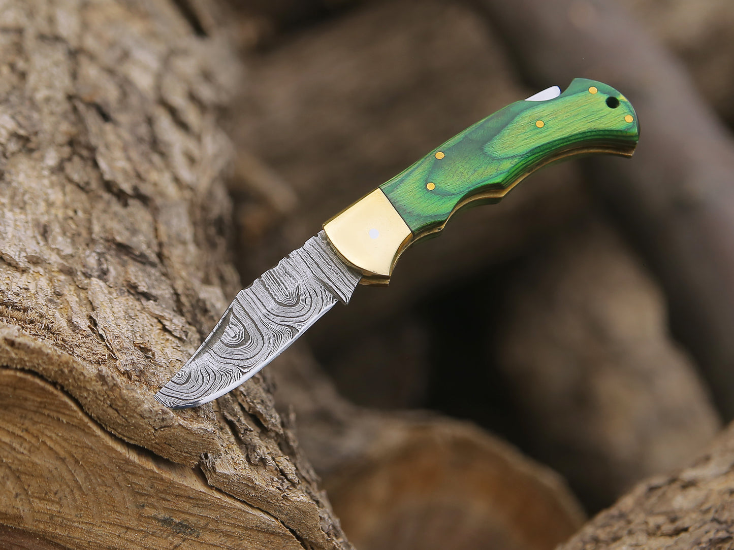 ALFARI Damascus Folding Pocket Knife For Men Deal For Camping Outdoor Hiking With Sheath Ideal For  3