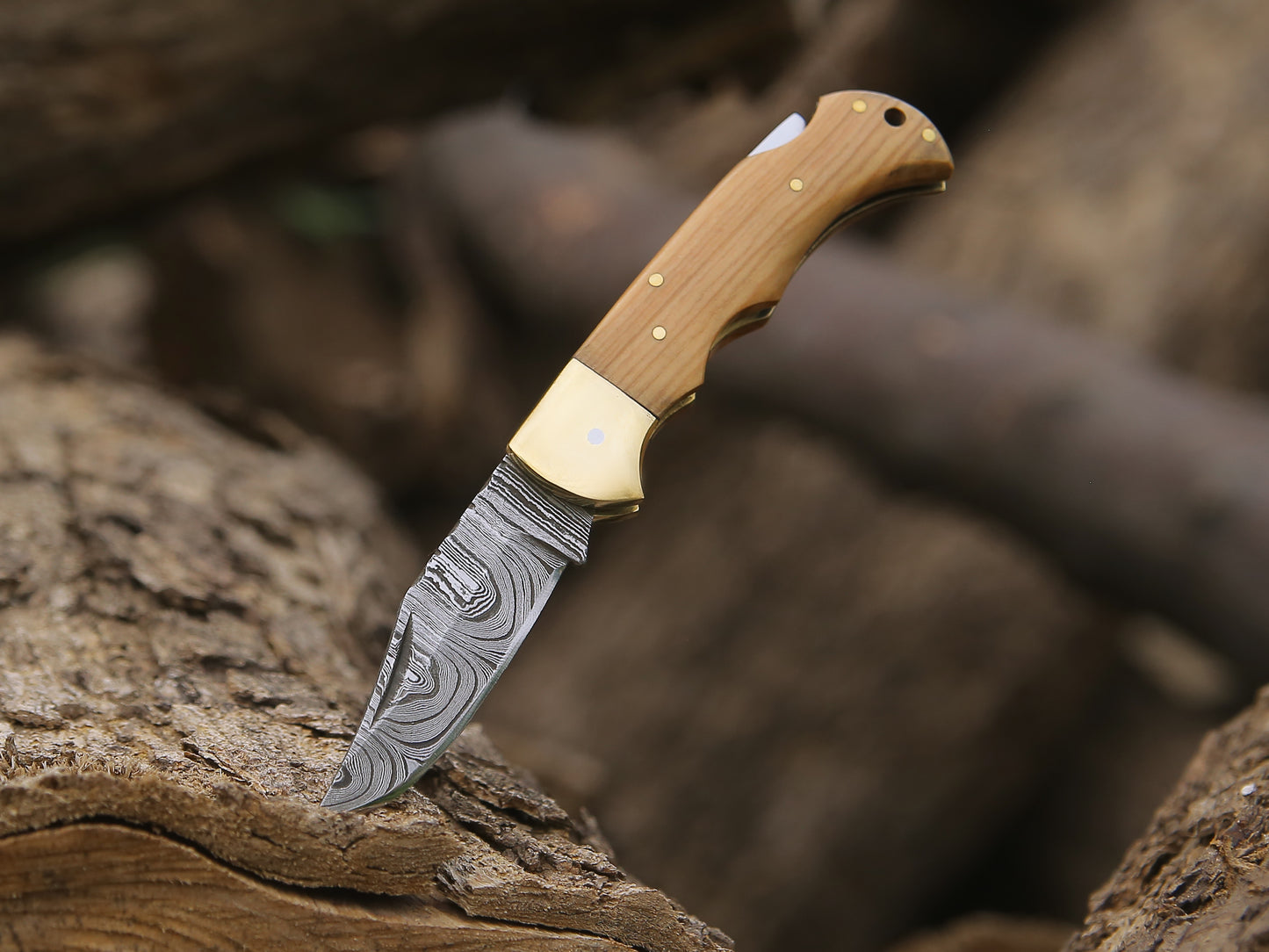 ALFARI Damascus Folding Pocket Knife For Men Deal For Camping Outdoor Hiking With Sheath Ideal For  2
