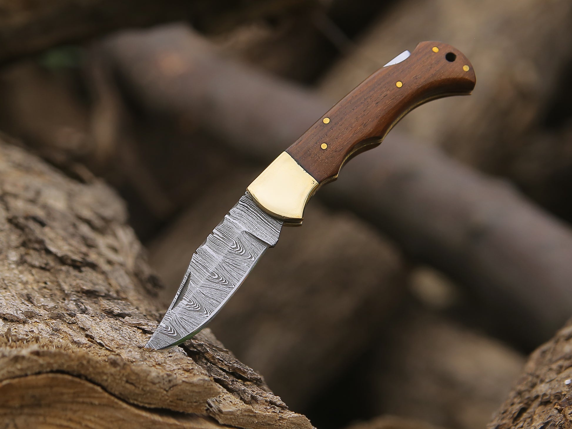 ALFARI Damascus Folding Pocket Knife For Men Deal For Camping Outdoor Hiking With Sheath Ideal For  2