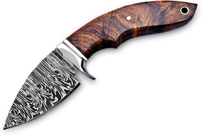 Handmade 8 Damascus Hunting Knife  Bushcraft Fixed Blade Hunting Knife With Sheath And Rose Wood Ha 2
