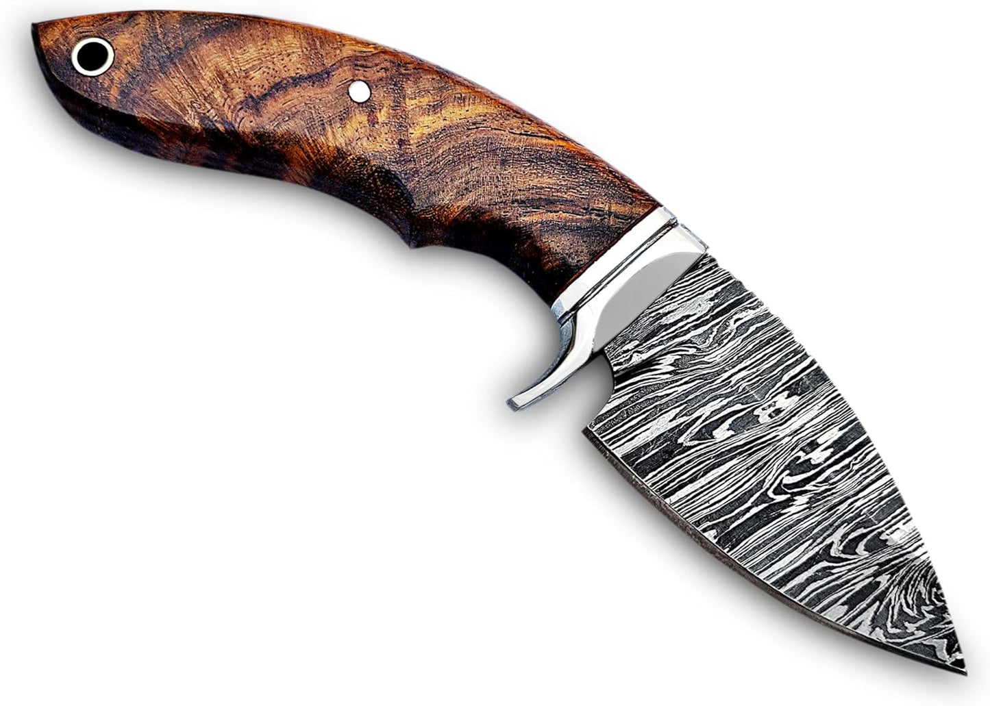 Handmade 8 Damascus Hunting Knife  Bushcraft Fixed Blade Hunting Knife With Sheath And Rose Wood Ha 3