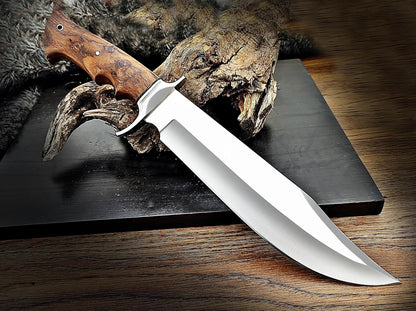 15 Inches Full Tang Handmade Bowie Knife Fixed Blade Hunting Knife Skinning Knife Camping Knife Bus 4