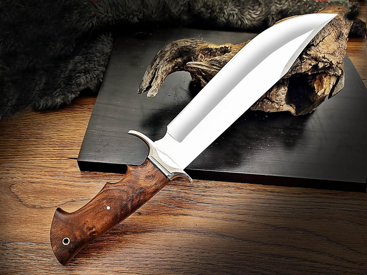 15 Inches Full Tang Handmade Bowie Knife Fixed Blade Hunting Knife Skinning Knife Camping Knife Bus 5