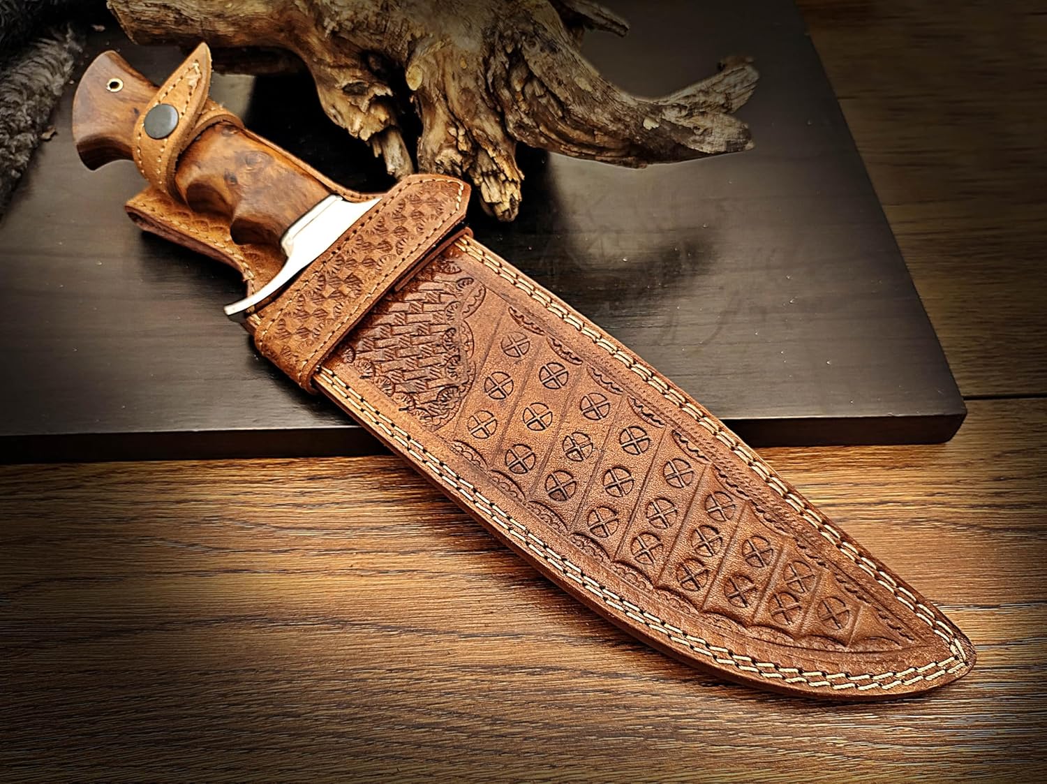 15 Inches Full Tang Handmade Bowie Knife Fixed Blade Hunting Knife Skinning Knife Camping Knife Bus 6