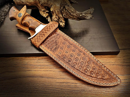 15 Inches Full Tang Handmade Bowie Knife Fixed Blade Hunting Knife Skinning Knife Camping Knife Bus 6