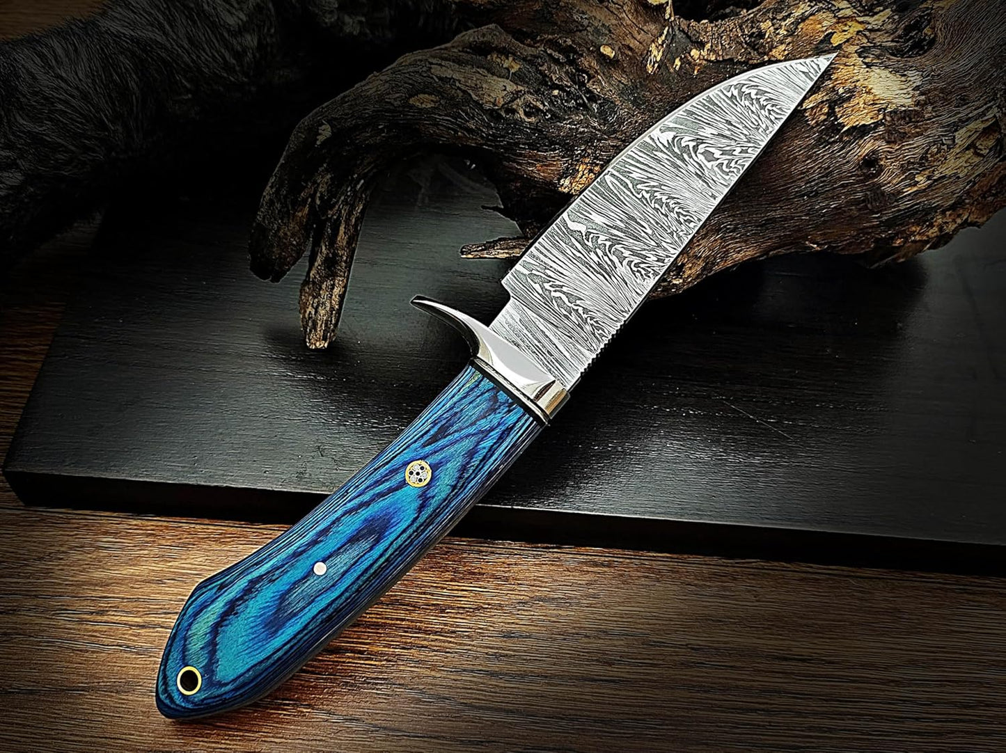95 Inches Handmade Damascus Hunting Knife Fixed Blade Skinnig Camping Survival Outdoor And Everyday 3
