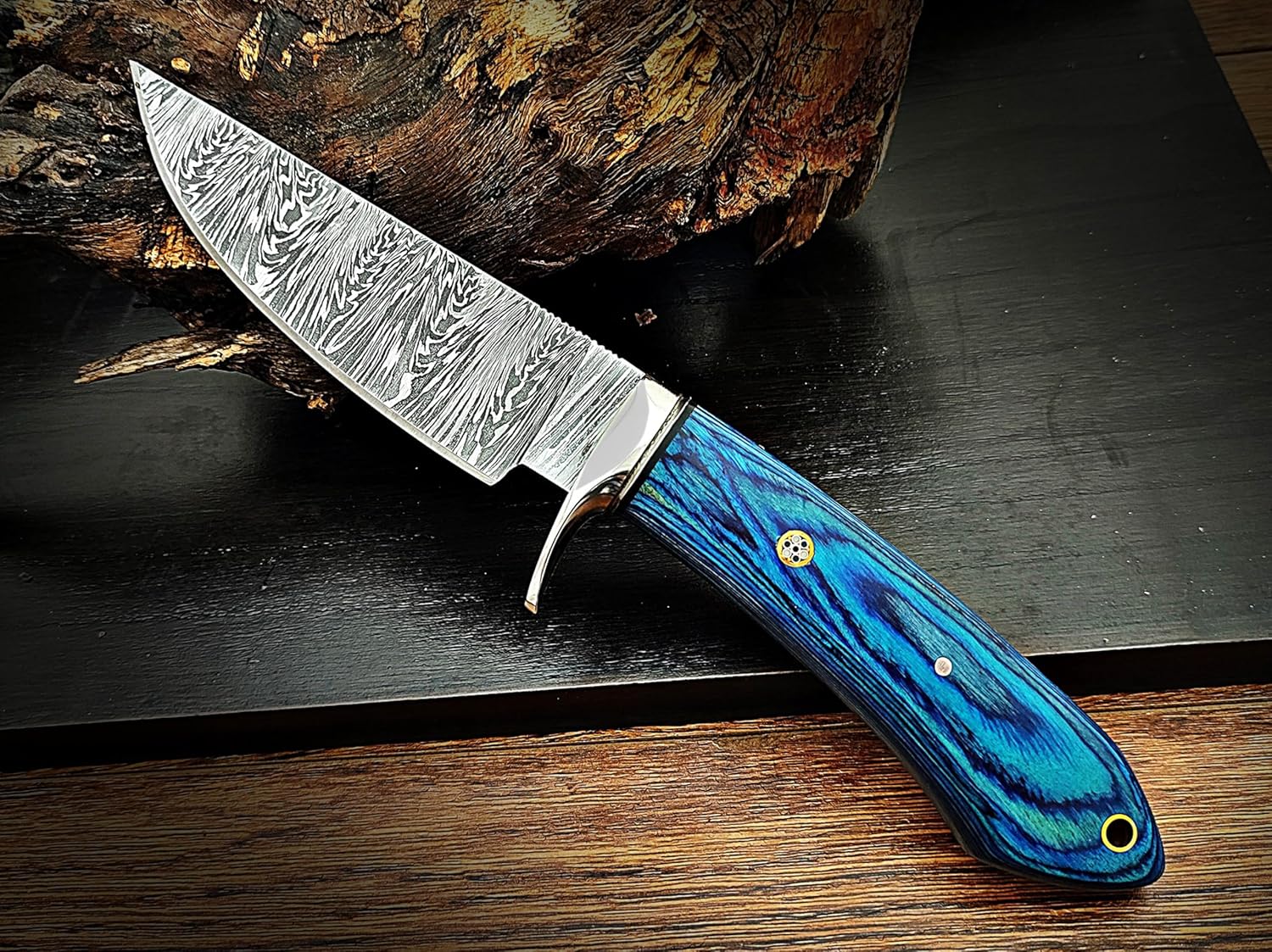 95 Inches Handmade Damascus Hunting Knife Fixed Blade Skinnig Camping Survival Outdoor And Everyday 5