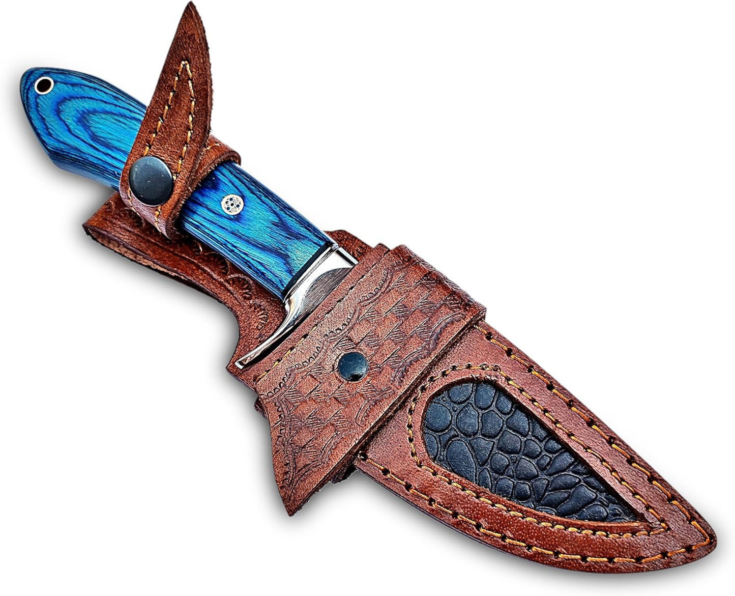 95 Inches Handmade Damascus Hunting Knife Fixed Blade Skinnig Camping Survival Outdoor And Everyday 6